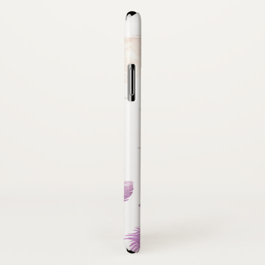 *~*ボホホワイトパステルラベンダーフェザー水玉模様 Case-Mate iPhoneケース (裏面/右)