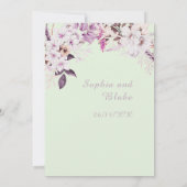 ボホホワイトフローラウィンターライトグリーン結婚ズ 招待状 (裏面)