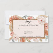 ボホホワイトフローラトロピカルパームパンパスグラスsvp 出欠カード (正面)