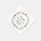 ボホホワイトフローラブライダルシャワー スタンダードカクテルナプキン (角)