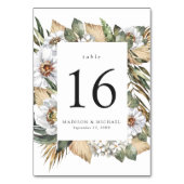 ボホホワイトフローラ&グリーン結婚リー テーブルナンバー (正面)