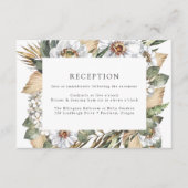 ボホホワイトフローラ&緑のウェディングレセプション エンクロージャーカード (正面)