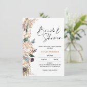 ボホホワイトプロテアパンパスグラスブライダルシャワー  招待状 (スタンド正面)