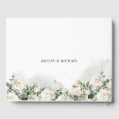 ボホホワイトローズグリーンリーと金ゴールド結婚ズ ゲストブック (裏面)