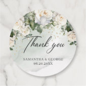 ボホホワイトローズグリーンリーと金ゴールド結婚ズ フェイバータグ (裏面)