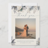 ボホホワイトローズフローラフラワーガーデン結婚ズ サンキューカード (正面)