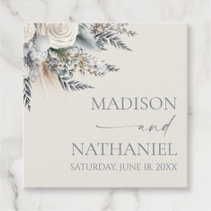 ボホホワイトローズフローラフラワーガーデン結婚ズ フェイバータグ