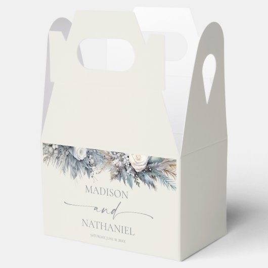 ボホホワイトローズフローラフラワーガーデン結婚ズ フェイバーボックス (オープン)