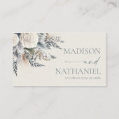 ボホホワイトローズフローラフラワーガーデン結婚ズ プレイスカード (裏面)