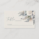 ボホホワイトローズフローラフラワーガーデン結婚ズ プレイスカード (正面)