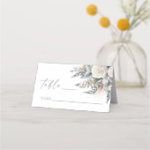 ボホホワイトローズフローラフラワーガーデン結婚ズ プレイスカード (正面)