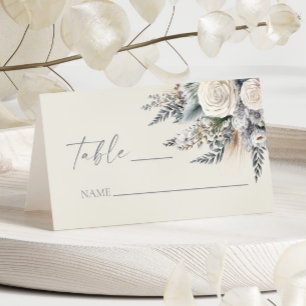 ボホホワイトローズフローラフラワーガーデン結婚ズ プレイスカード