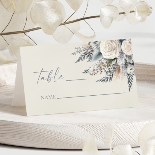ボホホワイトローズフローラフラワーガーデン結婚ズ プレイスカード