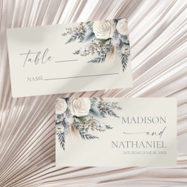 ボホホワイトローズフローラフラワーガーデン結婚ズ プレイスカード