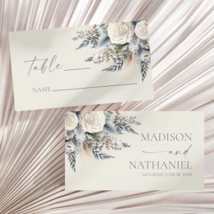 ボホホワイトローズフローラフラワーガーデン結婚ズ プレイスカード