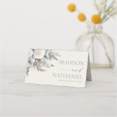 ボホホワイトローズフローラフラワーガーデン結婚ズ プレイスカード (裏面)