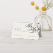 ボホホワイトローズフローラフラワーガーデン結婚ズ プレイスカード (正面)