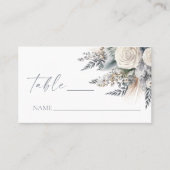 ボホホワイトローズフローラフラワーガーデン結婚ズ プレイスカード (正面)