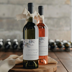 ボホホワイトローズフローラフラワーガーデン結婚ズ ワインラベル