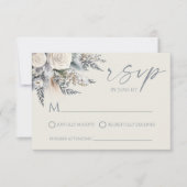 ボホホワイトローズフローラフラワーガーデン結婚ズ 出欠カード (正面)