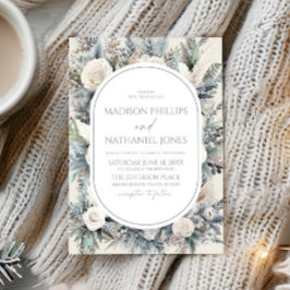 ボホホワイトローズフローラフラワーガーデン結婚ズ 招待状