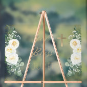 ボホホワイトローズフローラユーカリ洗礼神祝福 アクリルサイン (ニュートラル)