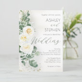 ボホホワイトローズフローラ |ユーカリ結婚プス 招待状 (スタンド正面)