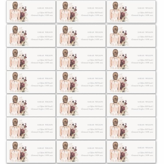 ボホホワイト結婚ズガウンブライド シール (正面)