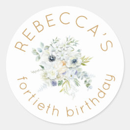 ボホホワイト花模様フェミニン40歳 ラウンドシール