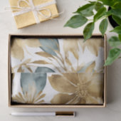 ボホホワイト金ゴールドティール（緑がかった色）花 薄葉紙 (ギフト)