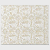 ボホホワイト金ゴールドフローラ羽毛夢捕手 ラッピングペーパー (フラット)