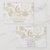 ボホホワイト金ゴールドフローラ羽毛夢捕手 名刺 (正面/裏面)