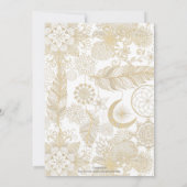 ボホホワイト金ゴールドフローラ羽毛夢捕手 招待状 (裏面)