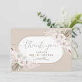 ボホホワイト&ニュートラル ブーケ サンキューカード (スタンド正面)