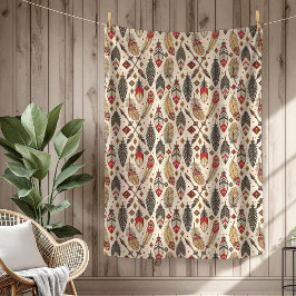 ボホホントライバル先住民民族羽の矢 フリースブランケット