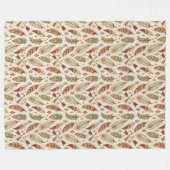 ボホホントライバル先住民民族羽の矢 フリースブランケット (正面(横))