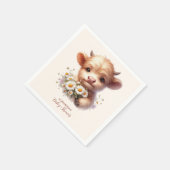 ボホホーホリーカウハイランド牛の赤ちゃんシャワー スタンダードカクテルナプキン (角)