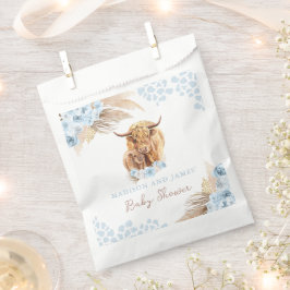 ボホホーホーホビーカウブルーパンパスグラスボーイベビーシャワー フェイバーバッグ