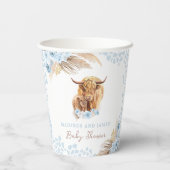 ボホホーホーホビーカウブルーパンパスグラスボーイベビーシャワー 紙コップ (裏面)