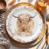 ボホホーホーホーチカウハイランドパンパスファースト誕生日 ペーパープレート