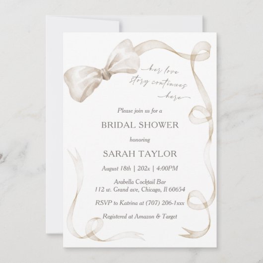 ボホボウブライダルシャワー招待テンプレート 招待状 (正面)