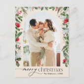 ボホボタニカルアーチメリークリスマスフォトホリデー ポストカード (正面)