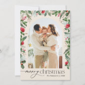 ボホボタニカルアーチ1フォトメリークリスマス シーズンカード (正面)