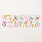 ボホボタニカルイラストレーションパタカラフルーン ヨガマット (正面(横))