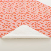 ボホボタニカルイラストレーションパターンコーラル赤面 シェルパブランケット (3/4)