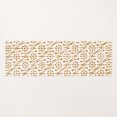 ボホボタニカルイラストレーションパターンハニー金ゴールド ヨガマット (正面(横))