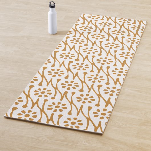 ボホボタニカルイラストレーションパターンハニー金ゴールド ヨガマット (インサイチュ)
