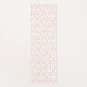 ボホボタニカルイラストレーションパターン赤面ピンク ヨガマット (正面)