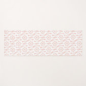 ボホボタニカルイラストレーションパターン赤面ピンク ヨガマット (正面(横))