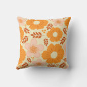 ボホボタニカルウォーターカラーオレンジイエローフローラ クッション (裏面)